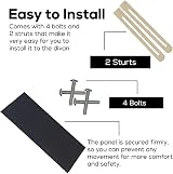 STOREX Plush Fabric Padded Lined Headboard for Devan Bed 20 Inch Height Charcoal view 3