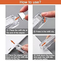 DSBGKJI Mini Push Stapler, Paper Clamp Clip
