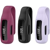 [3-Pack] Senter Steel Sheet Silicone Clip for Fitbit Inspire 3,Solid Color Silicone Inspire Accessory Clip,