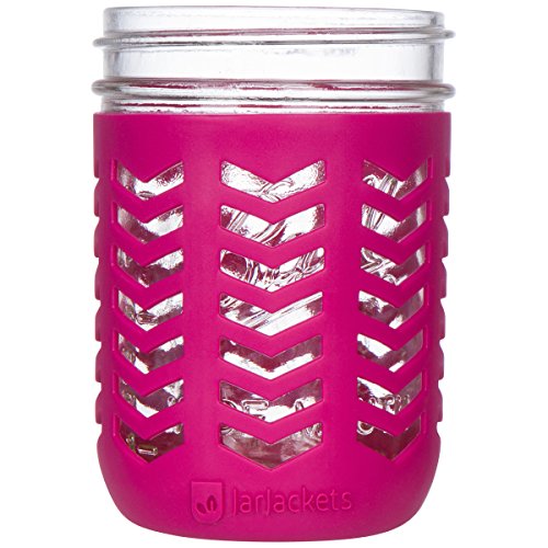 JarJackets Silicone Mason Jar Protector Sleeve Fits Ball, Kerr 16oz