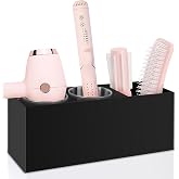 Bollmisde Hair Tool Organizer, Hair Dryer Holder with Heatproof Steel Cups, Acrylic Vanity Organizer for Curling Iron, Flat I