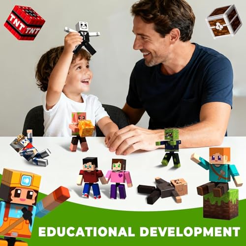 Magnetic Building Blocks (Set of 20) - Creative Educational Magnetic Figure - Kids 6+ Cube Role Play - STEM Travel Toy, Birthday Gift for Boys and Girls