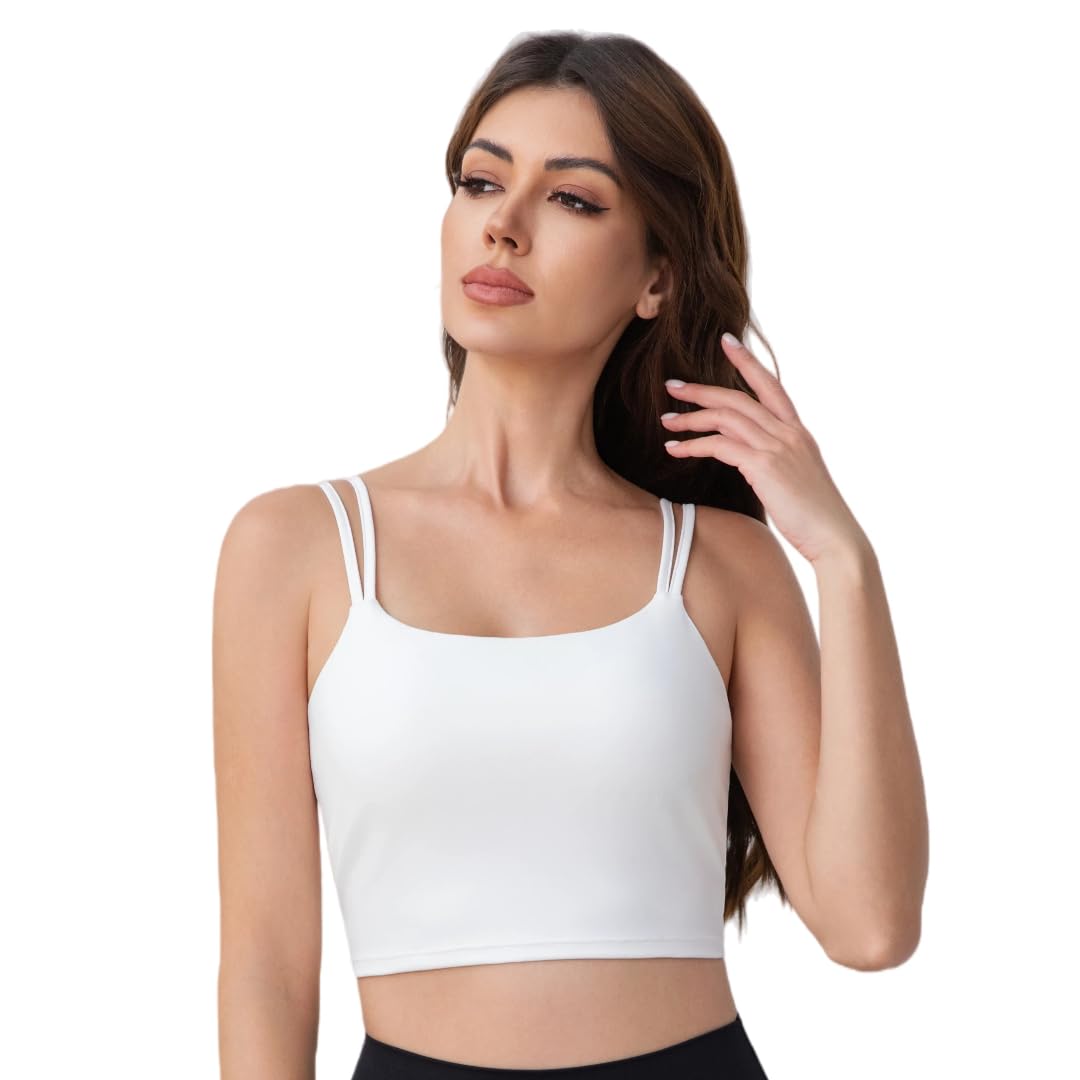 Women's Backless Sports Bra YogaTop, Buttery Soft Fitness Clothing Versatile as Workout Tops Gym Tops for Active Women (US, Alpha, Small, Regular, Regular, White)