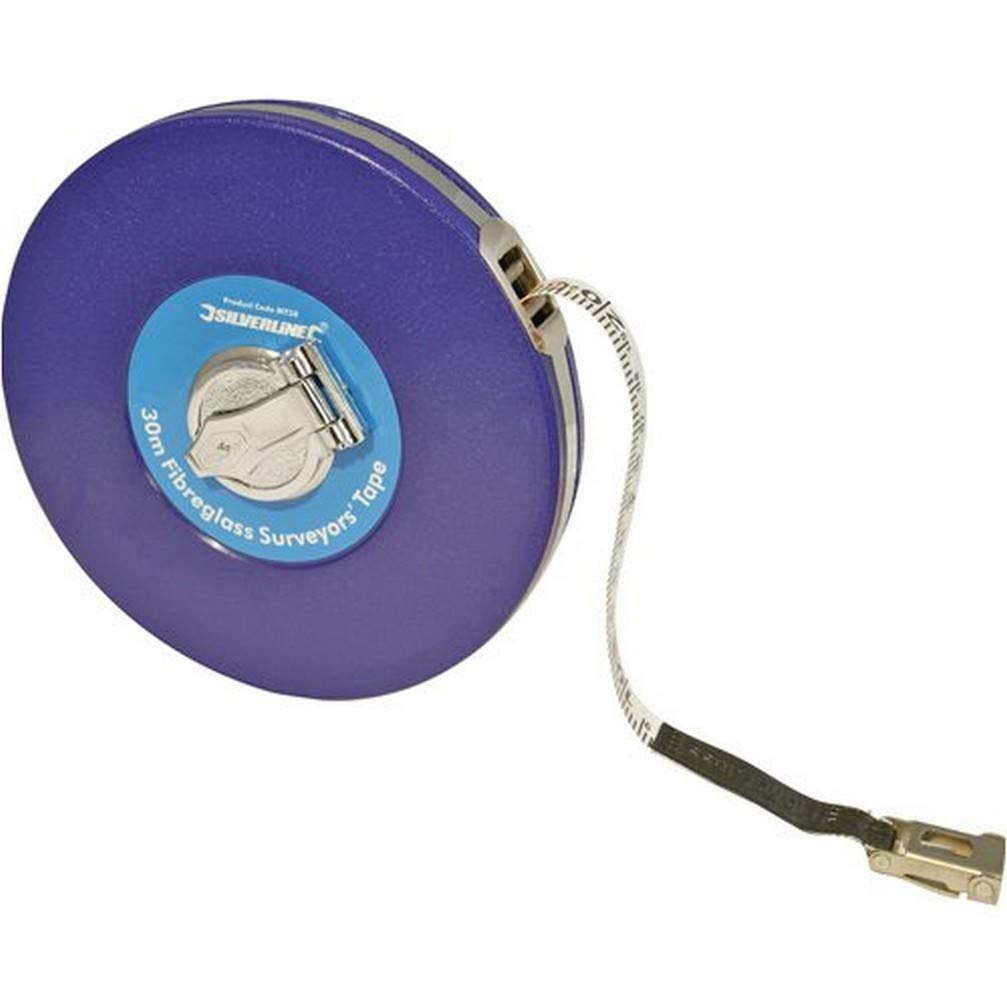 Silverline Fibreglass Surveyors Tape 50m / 165ft x 13mm (MT40)