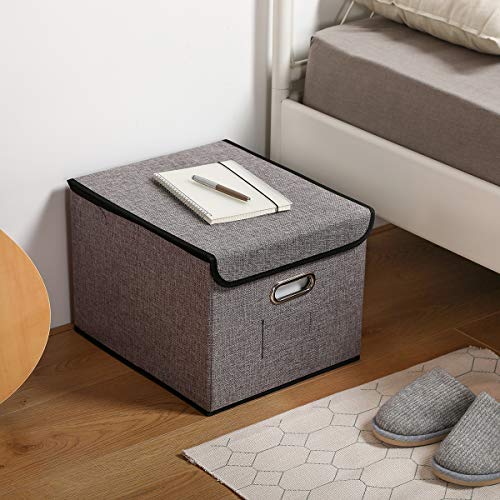 File Organizer Box with Lids Foldable Storage Box 4pack Large Space