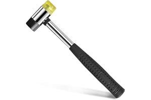 THUDCRAFT 25mm Small Rubber Mallet hammer - rubber hammer with Non‑Slip Grip and Dual Rubber & Nylon Heads for Craft, Tile, Jewelry and Furniture Assembly