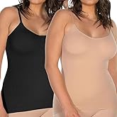 VELISDE Women Plus Size Shapewear Tank Top Compression Tank Tummy Control Scoop Neck Camisole Tops Seamless Cami Tops
