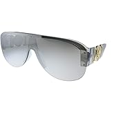 Versace VE 4391 311/6G Transparent Grey Plastic Shield Sunglasses Grey Mirror Lens