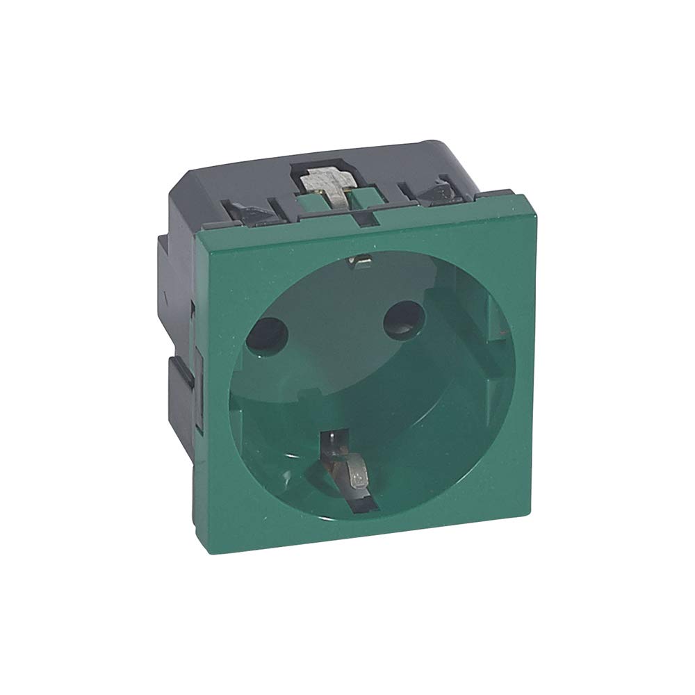 Legrand 077216 Mosaic II Series 2P+T Socket Base Green