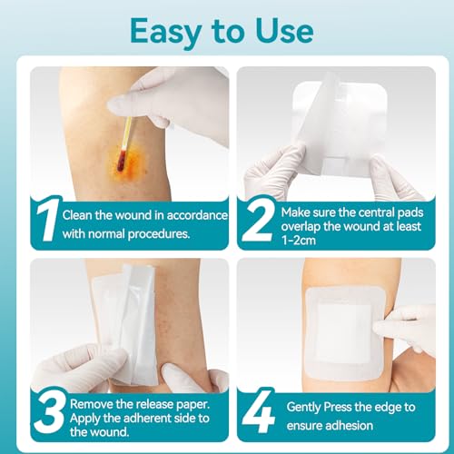 Dimora Non-Woven Adhesive Wound Dressings 5cm x 7.5cm | Sterile Hypoallergenic Fabric Bandages | Flexible & Breathable Wound Pad for Cuts, Scrapes & Post-Op | Gentle Secure Fixation
