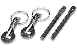 Racing Hood Pins, Keenso Universal Bonnet Hood Pins Kit For Car Aluminum Latch Catch Pin Key Locking Kit for Racing Sport Car(Black)