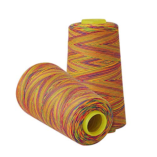Rainbow Polyester Sewing Thread Variegated Used for Quilting Serger