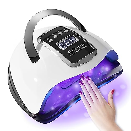 Lámpara de Uñas, UV/LED Secador de Uñas de 280W, 66 luces Fototerapia de Uñas Máquina con 4 Ajustes de Temporizador y Pantalla LCD, con Sensor Automático, lámpara de gel de curado portátil más rápido