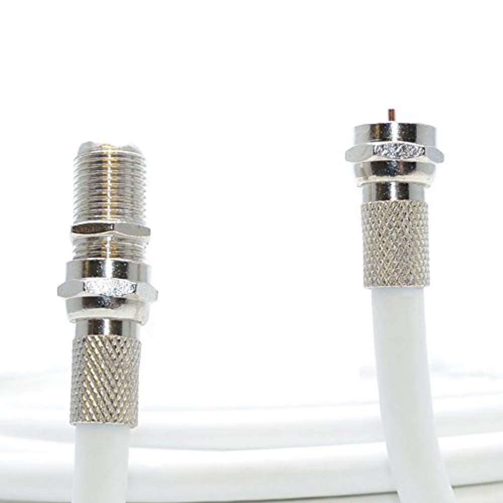 1M White Coax Cable For Virgin Media, Sky TV, Broadband Extension and Tivo & Superhub (1M, WHITE)