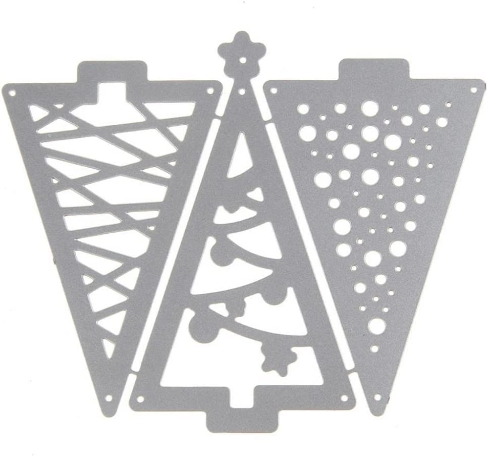 Merry Christmas Tree Cutting Dies for Card Making，Merry Christmas Cutting Dies Cut Stencils for DIY Scrapbooking Photo Album Decorative Embossing Paper Dies for Card Making Templated+Cute Brooch Pin