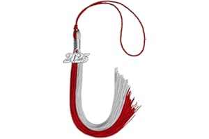 Endea Graduation Double Color Tassel with Silver Date Drop (Red/Grey, 2025)