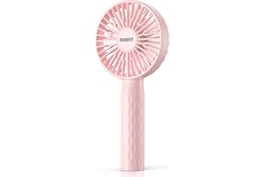 HonHey Handheld Fan, Super Mini Portable Eyelash Fan with Rechargeable Battery Operated and 3 Adjustable Speed, Personal Hand Held Fan for Girls Women Kids Outdoor Travelling Indoor Office Home (1PCS, Pink)