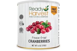 Ready Harvest Dehydrated Food - Cranberries | Dried Fruit | Emergency Snacks | #10 Can | 25-Year Shelf Life | Cans Filled to the Top