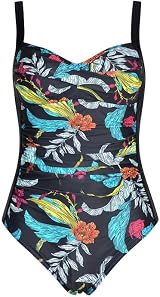 WIN.MAX One Piece Swimsuit Tummy Control Ruched Padded Plus Size C-DD view 4
