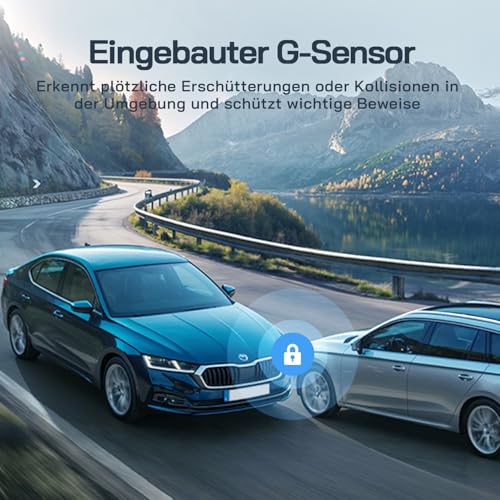 Dashcam Auto Vorne Hinten 2,5K+1080P Auto Kamera, Ultra Nachtsicht, 170°Weitwinkel, WDR, 24 Std. Parkmodus, G-Sensor, Loop-Aufnahme