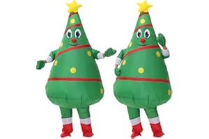 eLUUGIE 2 Packs Inflatable Christmas Tree Costume Air Blow Up Outfit Costume Halloween Inflatable Costume Cosplay Costume for Adults/Christmas Party