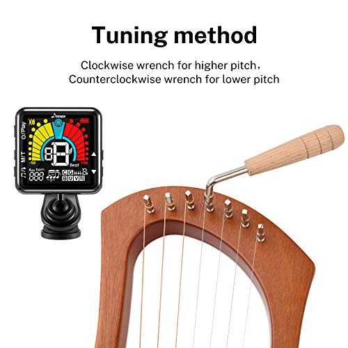 Donner Lyre Harp, 7 Metal Strings, Mahogany Body and Bone Saddle DLH