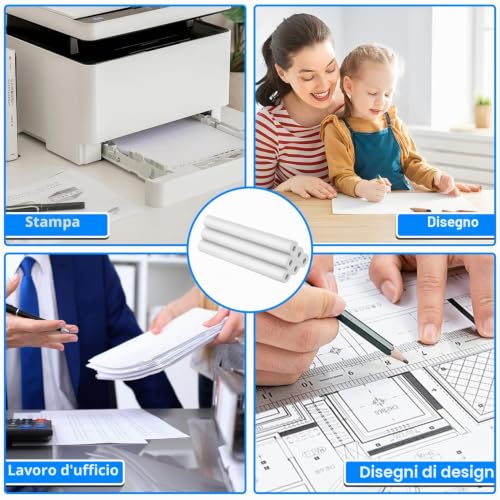 (6 Rolls) A4 Thermal Printer Paper, Foldable Thermal Paper, Compatible with Most Thermal Printers, BPA-Free, Suitable for Documents, Websites and Photos