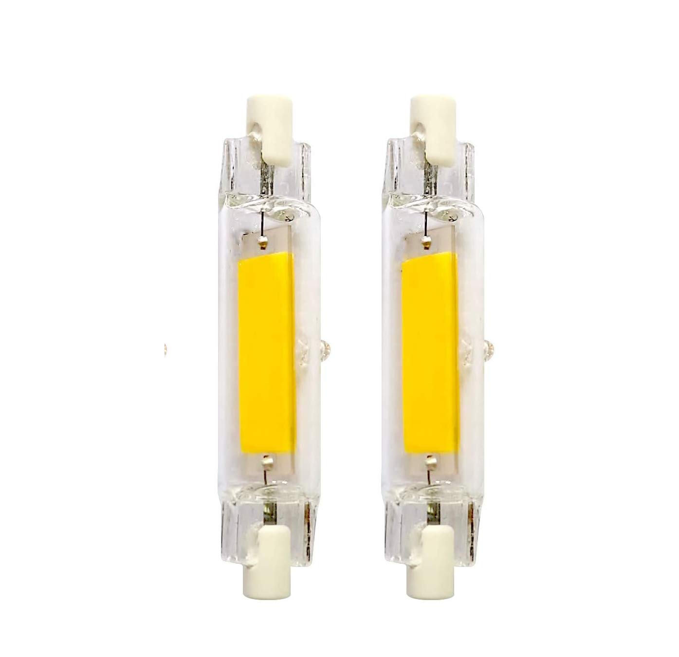 Photo 1 of QX com 2 Packs 78mm 10W R7S LED Bulbs LED COB Light 100W Halogen Equivalent J Type T3 120V R7S Dimmable Daylight White 6500K Double Ended R7S LED J78 Flood Light Landscape Lights Lamp Work Lighting