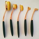 ART-Style 5 Pcs Oval Makeup Brushes Set Rose Gold Soft Synthetic Fiber view 3