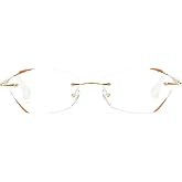 Cyxus Reading Glasses for Women Rimless Blue Light Blocking Glasses Computer Readers Anti Eyestrain Lightweight Eyeglasses