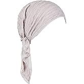 Pre Tied Chemo Head Scarf for Women Turban Headwear Hats Bandana Headwrap Caps for Cancer Hair Loss Cover