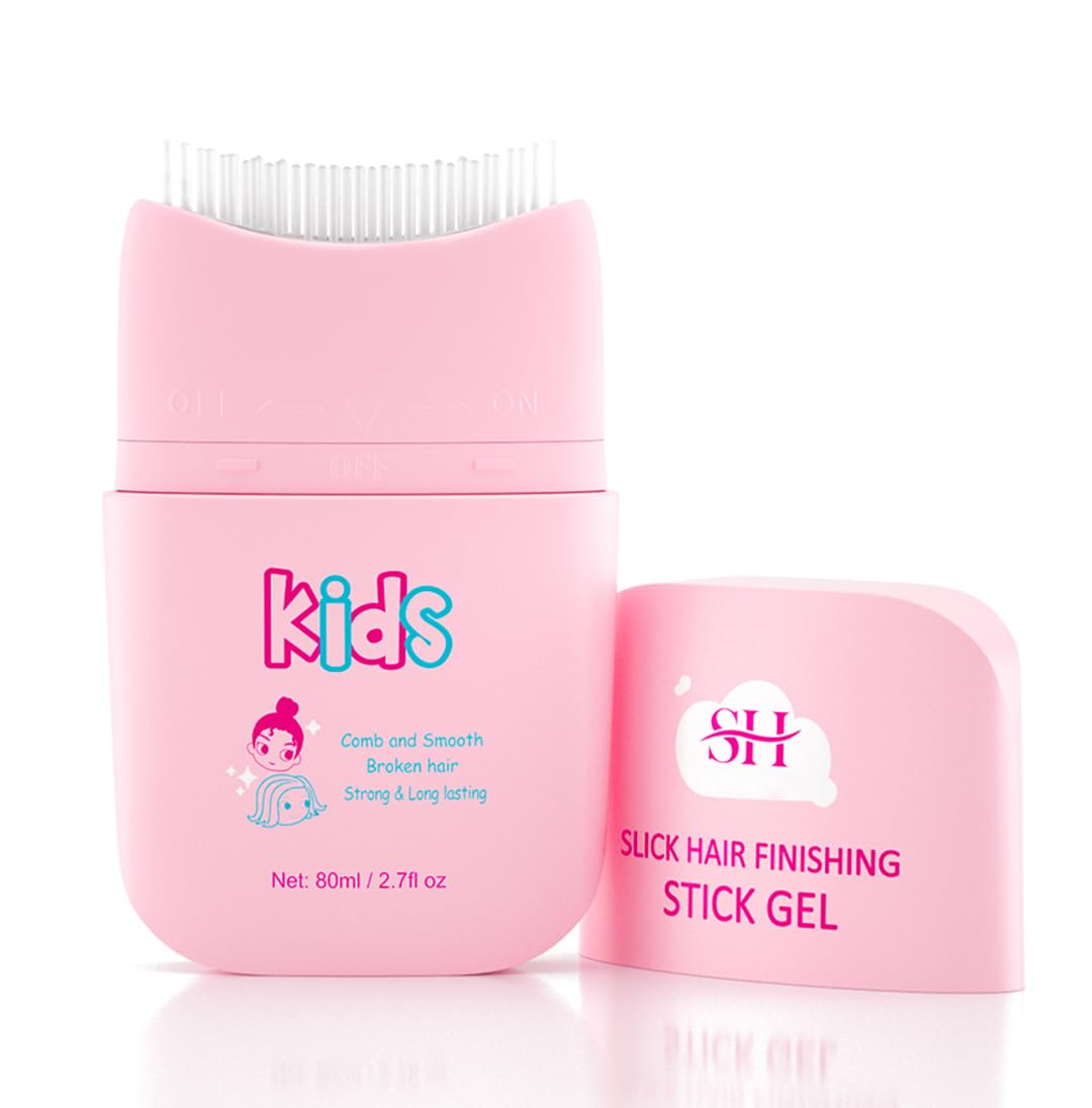 gowwim New Kids Hair Gel,Children's Hair Wax Stick for Hair Edge Control,Hair Finishing Stick with Comb Integration Designed for Kids,Natural Ingredients,Suitable for All Hair Styles.