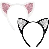 Kirei Sui 2-Piece Cat Ears Headband for Adults Cute & Soft Animal Costume Halloween Christmas Party Accessories