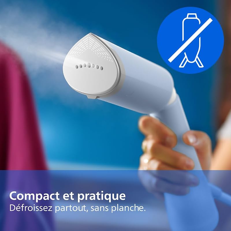 défroisseur à main 5000, 24 g/min, 1300W, tête inclinable, Bleu