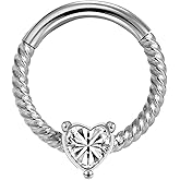 LunaLoop Hoop Nose Rings for Women Septum Nose Rings Gold Silver 16g Nose Piercings Jewelry 316L Surgical Steel Conch Rook Helix Piercing Jewelry CZ Cartilage Hoop Earring