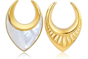 Earblity 2 PCS For Stretched Ears Saddle Ear Tunnels 8mm (0g) Ear Hangers Stainless Steel Ear Gauges Plugs Weights Stretcher 