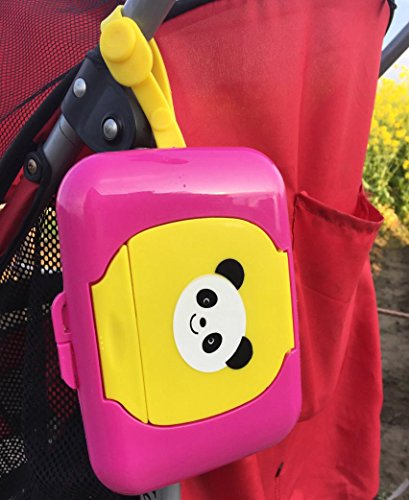 On-The-Go Wipes Dispenser,Chartsea Baby Travel Wipe Case Child Wet Wipes Box Changing Dispenser Storage Holder (Hot pink)