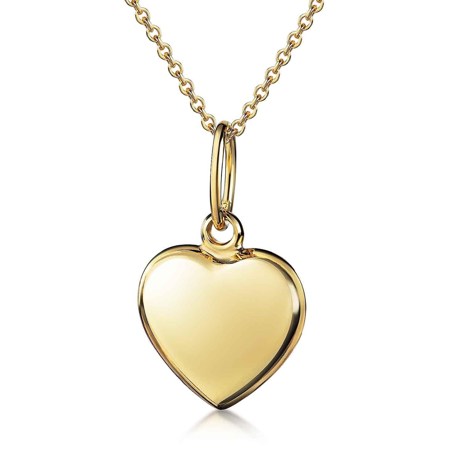 Materia GKA-5 Gold 375 Heart Chain for Women and Girls 1.1g Heart Pendant with Gold Chain 42cm Jewellery Case Yellow Gold 375 No Jewel