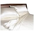 Royal Opulance Luxurious Satin Queen Sheet Set,Ivory