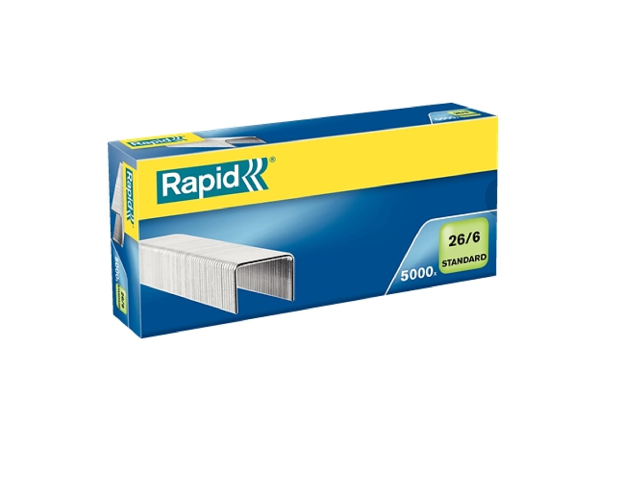 Rapid 26/6mm Standard Staples, For Stapling up to 20 Sheets, Use with Desktop and Electric Staplers, Galvanised Wire, Box of 5000, 24861800