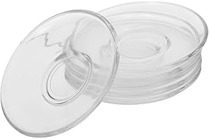6Pcs Glass Tea Saucers Clear Round Coasters for Cups Small Decorative Plates for Tea Coffee Desserts and Snacks