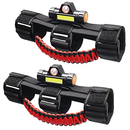 Savadicar 2 x Roll Bar Grab Handles with Led Light, Grip Handle for