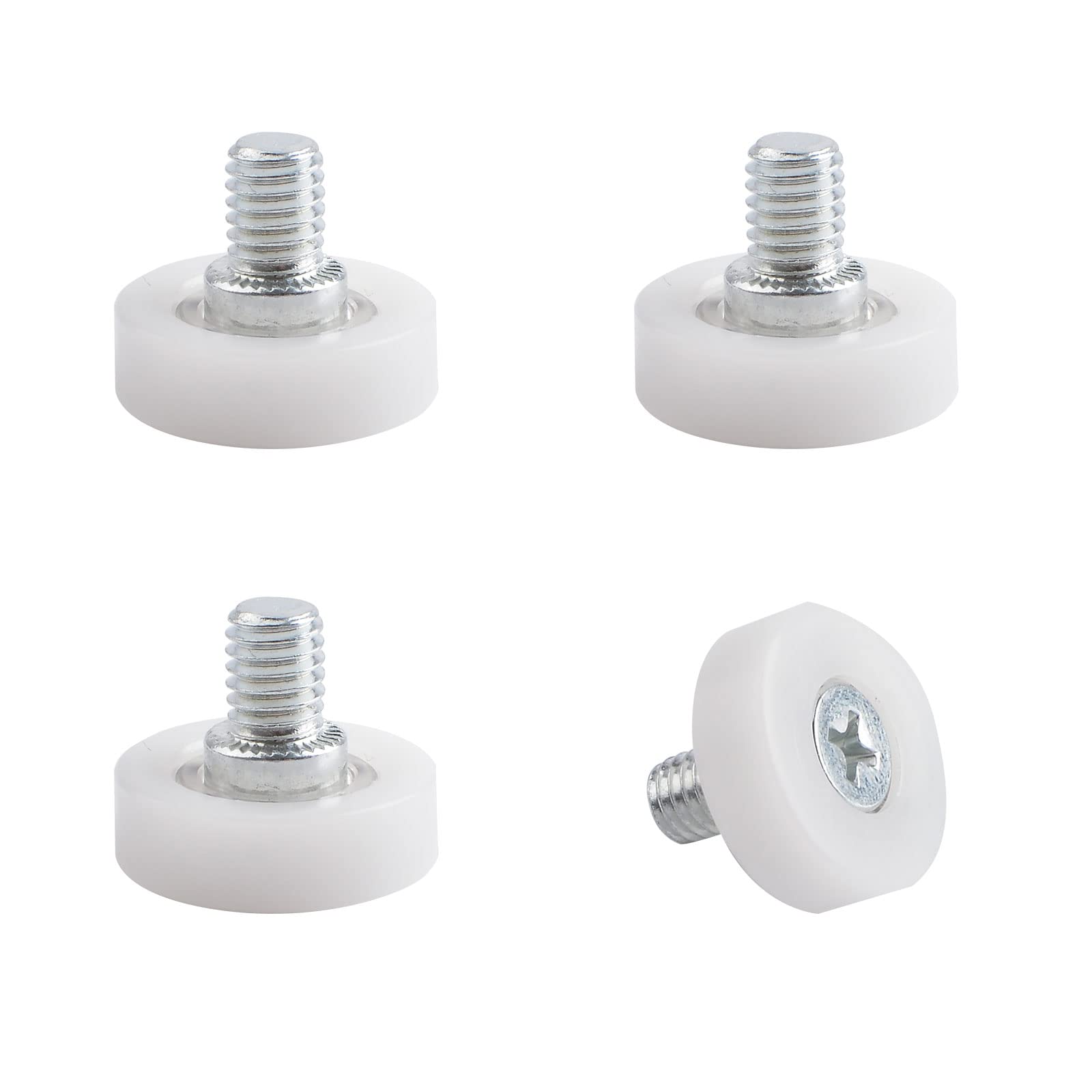 UFURMATE Drawer Roller, 4Pcs POM Plastic Cabinet Drawer Slides Wheels Drawer Positioning Rollers Drawer Roller Slide Guides Pulleys for Furniture DIY Replacement Parts (Diameter 19mm)