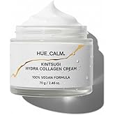 HUECALM Kintsugi Hydra Collagen Cream – Vegan Face Moisturizer for Pore Care, Hydration & Firming – Clinical Results, 48h Moisture, Hypoallergenic, Korean Skincare