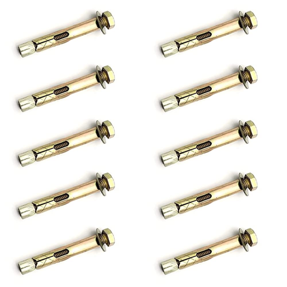 10 Pieces 60 mm Expansion Bolts for Wall Building or Home Decoration Expansion Screw Bolts for Concrete and Masonry