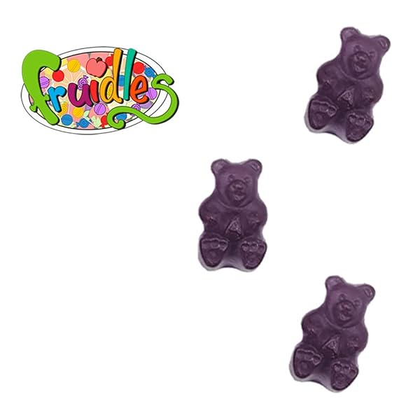 FRUIDLES GRAPE GUMMI BEARS CANDY, FRUIT FLAVORS GUMMIES, ALLERGY FRIENDLY, NON-GMO, NO ARTIFICIAL SWEETENERS (8OZ BAG)