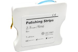 WINDPLUSYA Dental Polishing Strips, 6m/Rolls Tooth Sandpaper Dental Finishing Strips, Dental Polishing Strip Holder Stainless, Resin Tooth Interdental Grinding Tool.-Blue 2.5mm