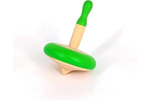 Shumee Organic Wooden Handmade Spinning Top 1 Pc/Set(Green) | 6 cm | Colorful | Gyroscopes Toy | Fidget Spinner | Educational Toys | Montessori,Kindergarten Toys | Gift Toys for Kids/Toddlers