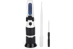 Agatige 0-90% Brix Digital Refractometer, Honey Refractometer Maple Syrup Sugar Content Mead Making Kit with Automatic Temper