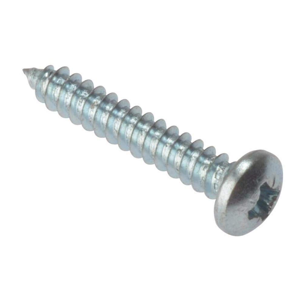 ForgeFix Self Tapping Screws Pan Head | 1 1/2" x 8 | Zinc Plated | Box 200